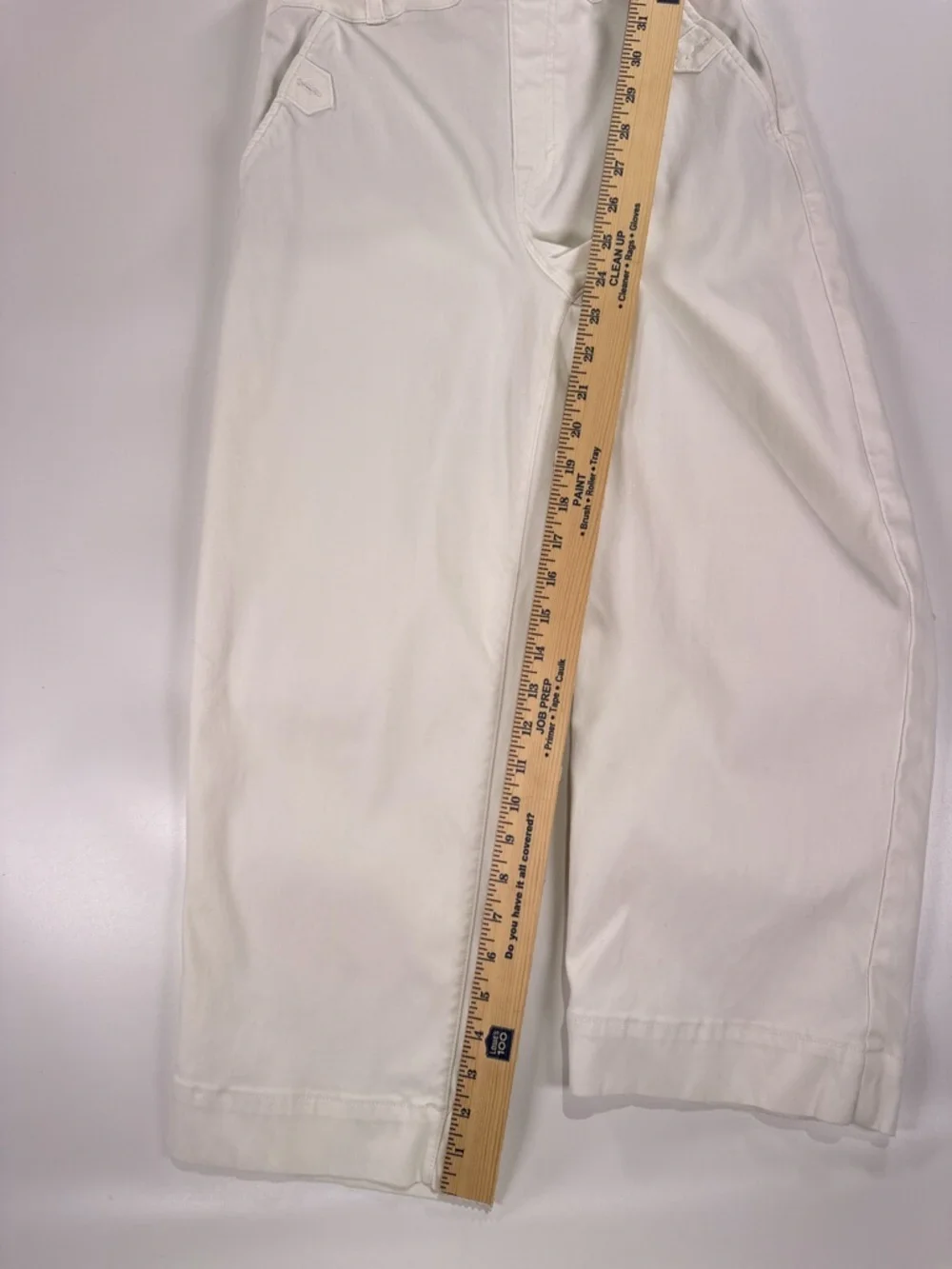 Spanx White Stretch Twill Cropped Wide Leg Pants Medium Petite
